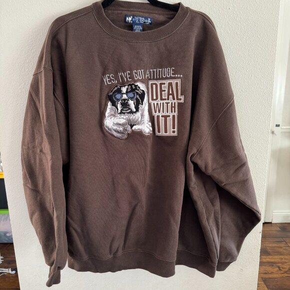 Big Dogs Deal With It Attitude Sweatshirt Brown 2X - Picture 1 of 4